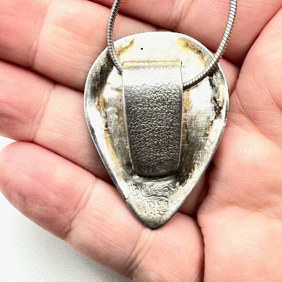 Native American Pendant Necklace Turquoise Sterling Silver - Picture 4 of 5